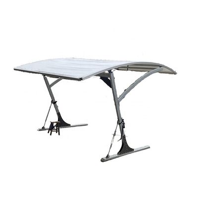 Techo plegable de garaje de automóviles con estructura solar curva