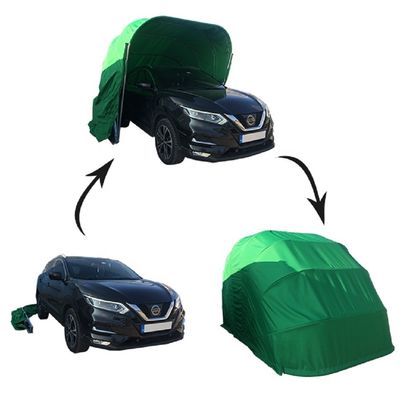 Panel solar para garaje de automóviles al aire libre de acero inoxidable gris con techo y protección de carpa