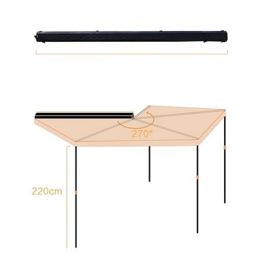 Alu Shell 270 grados de envoltura alrededor del toldo 4x4 Techo Tienda superior con luces LED de Premier