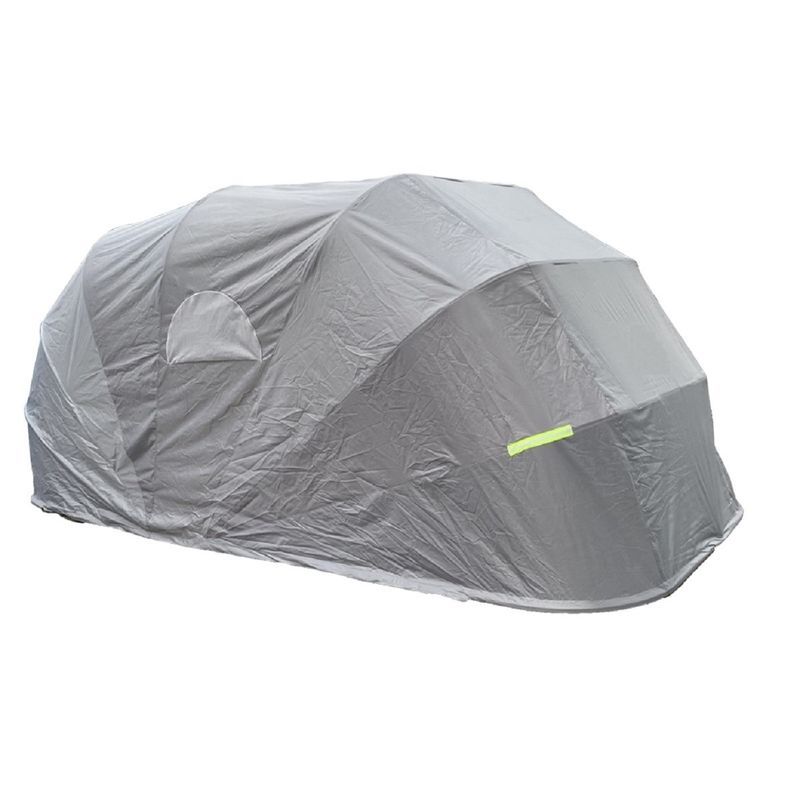 Panel solar para garaje de automóviles al aire libre de acero inoxidable gris con techo y protección de carpa
